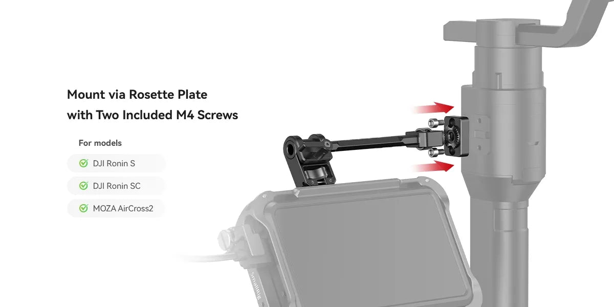 SmallRig Adjustable Monitor Mount for Selected DJI & Zhiyun & Moza Handheld Gimbal Stabilizers