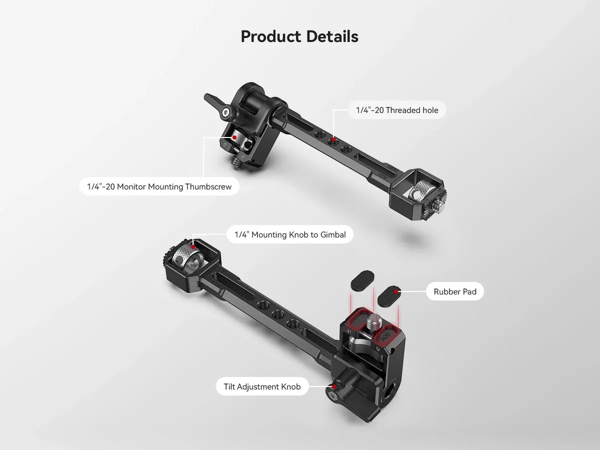 SmallRig Adjustable Monitor Mount for Selected DJI & Zhiyun & Moza Handheld Gimbal Stabilizers