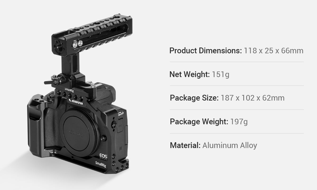 SmallRig Lightweight NATO Top Handle Quick Release NATO Grip for Sony Top Handle with 5 Cold Shoe Adapters and NATO Clamp