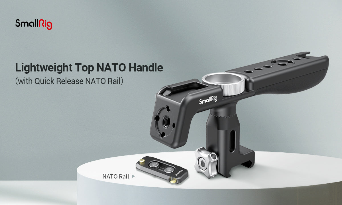 SmallRig Lightweight NATO Top Handle Quick Release NATO Grip for Sony Top Handle with 5 Cold Shoe Adapters and NATO Clamp