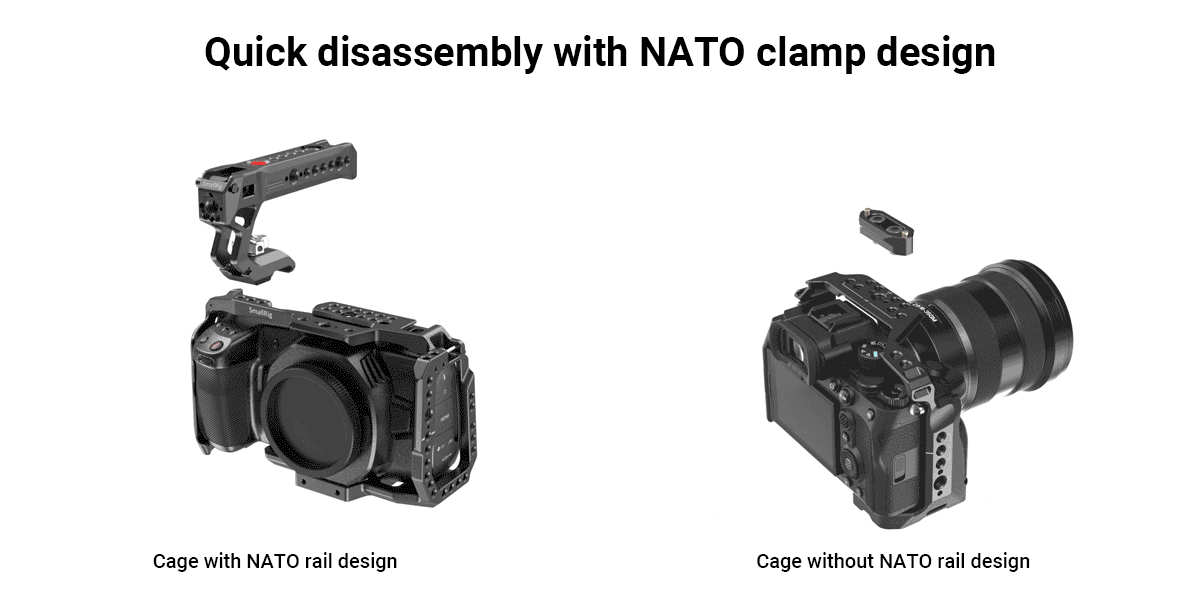 SmallRig Lightweight NATO Top Handle Quick Release NATO Grip for Sony Top Handle with 5 Cold Shoe Adapters and NATO Clamp