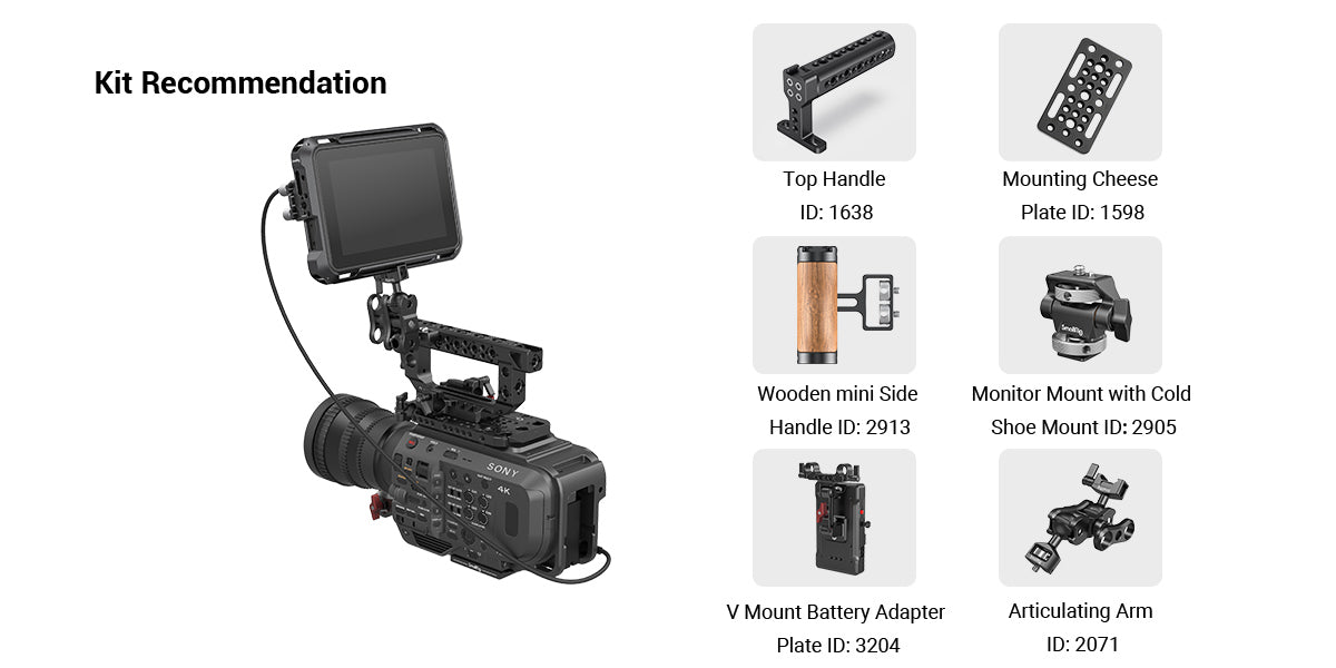 SmallRig Cage for Atomos Shinobi 7 Monitor Camera Cage Aluminium alloy DSLR On-Camera Monitor Rig Kit 3456