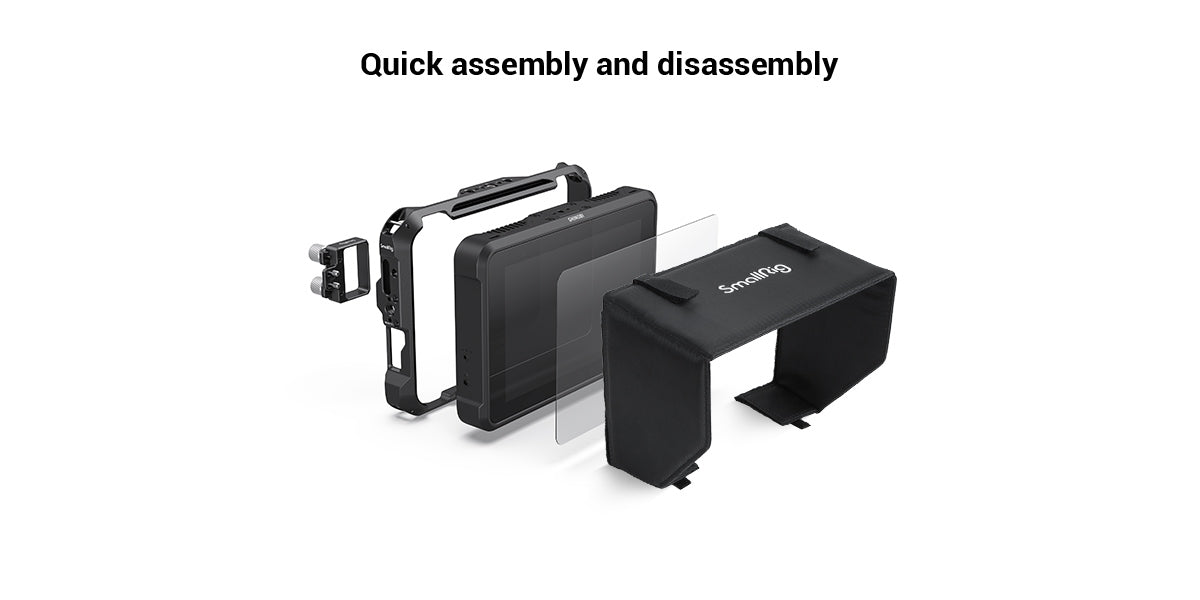 SmallRig Cage for Atomos Shinobi 7 Monitor Camera Cage Aluminium alloy DSLR On-Camera Monitor Rig Kit 3456