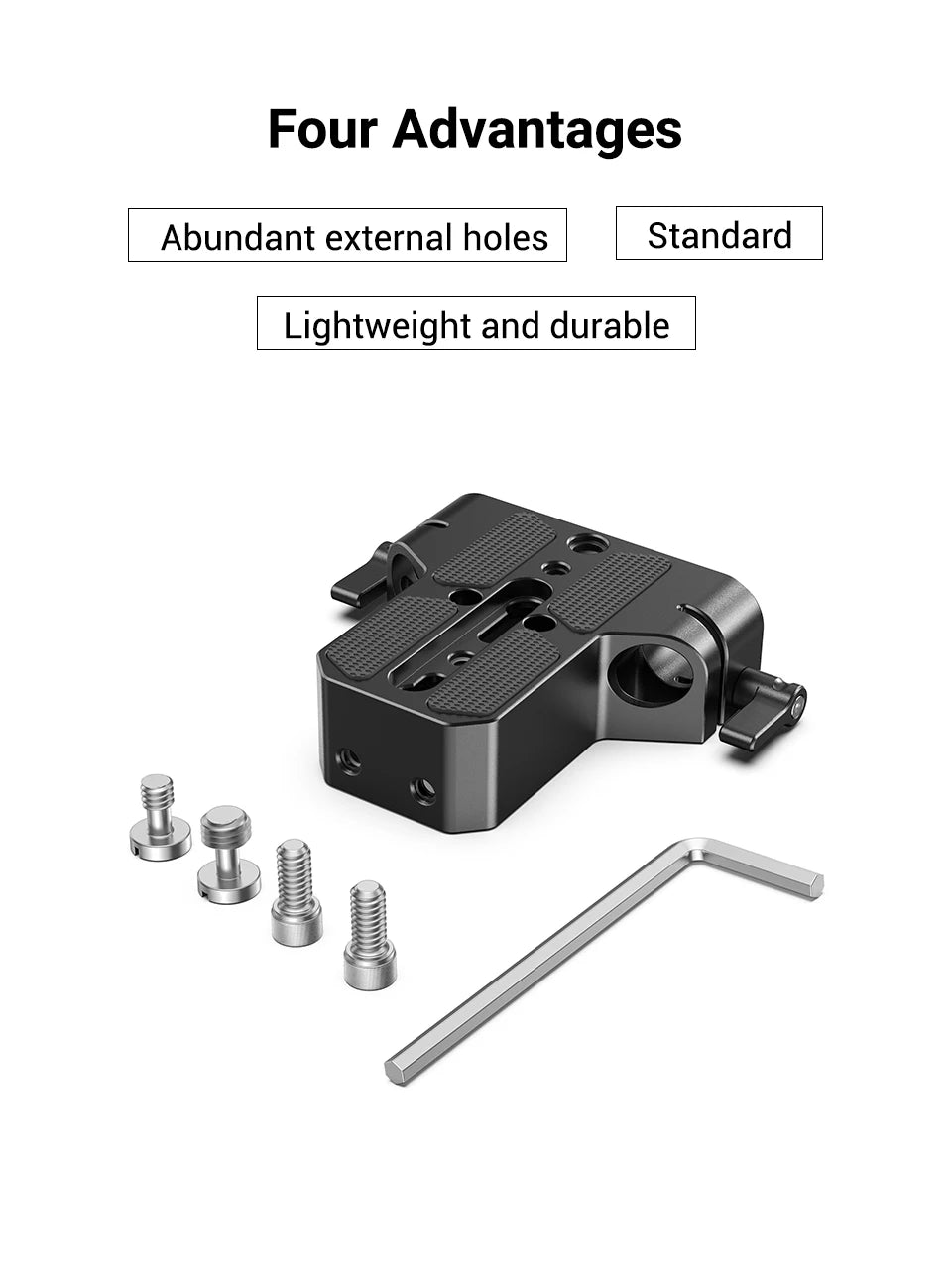 SmallRig Universal Camera Base Plate with 15mm Rod Rail Clamp for Sony A6500/A6600 for Panasonic GH5 For Sony Camera Cage
