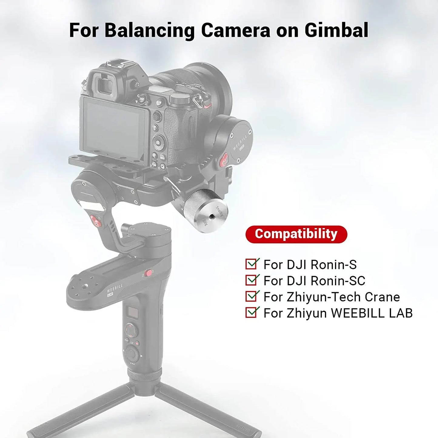 SmallRig Removable Counterweight 50g/100g/200g Balancing Moment for DJI RS 2/RSC 2/RS 3/RS 3 Pro Gimbal Handheld Stabilizer 2284