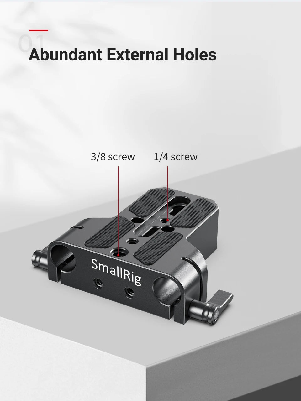SmallRig Universal Camera Base Plate with 15mm Rod Rail Clamp for Sony A6500/A6600 for Panasonic GH5 For Sony Camera Cage