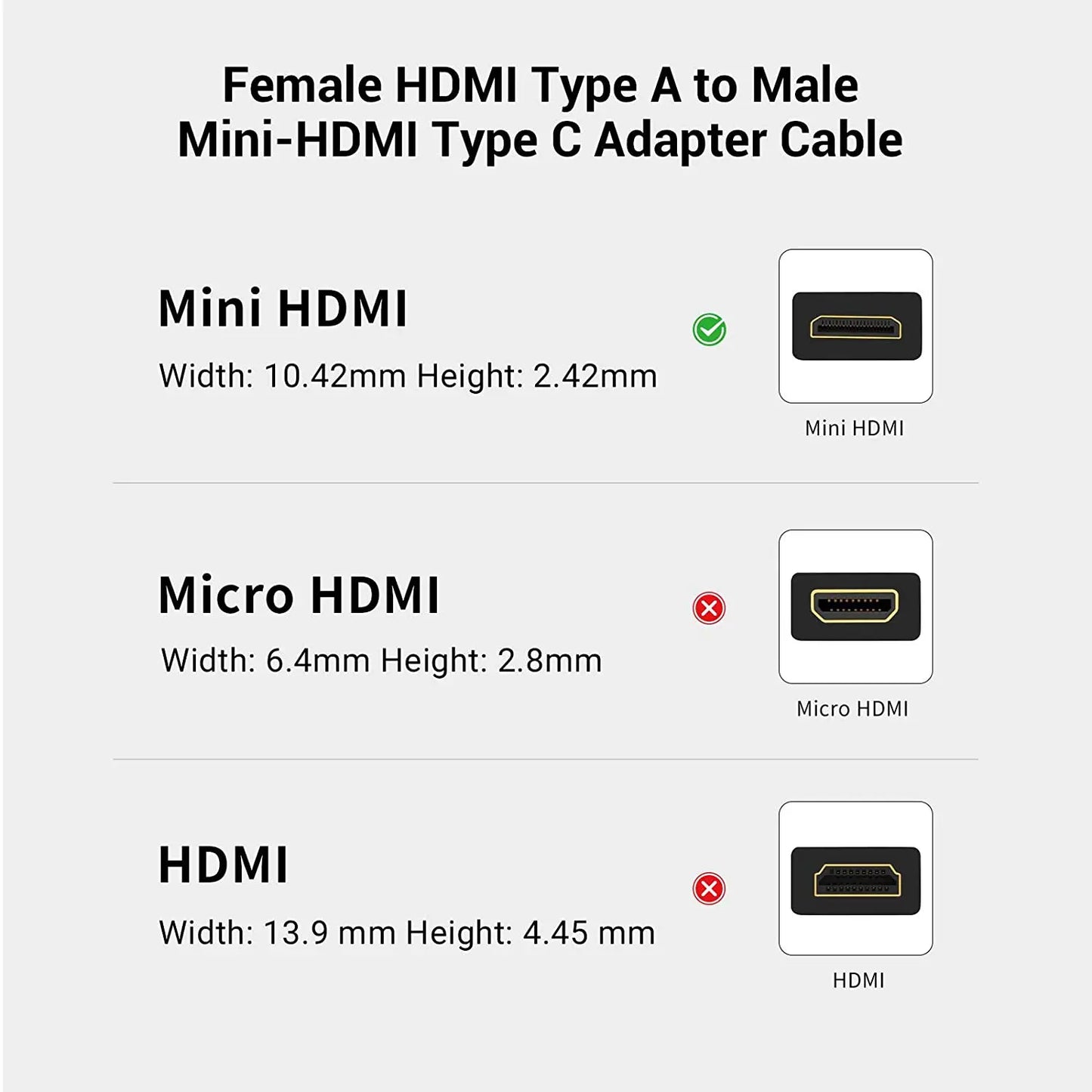 SmallRig Ultra Slim 4K Adapter Cable A to A/C to A /D TO A for BMPCC 4K & 6K/for Sony A7SIII/for Panasonic 3019/3020/3021