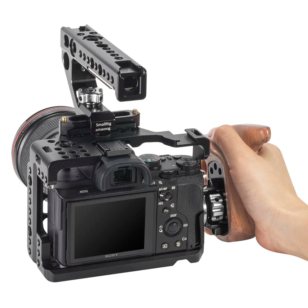 SmallRig Wooden Side Handle with ARRI Rosette Suit for Sony a7II/a7RII/a7SII SmallRig Cage,Left and Right ARRI Side Handle