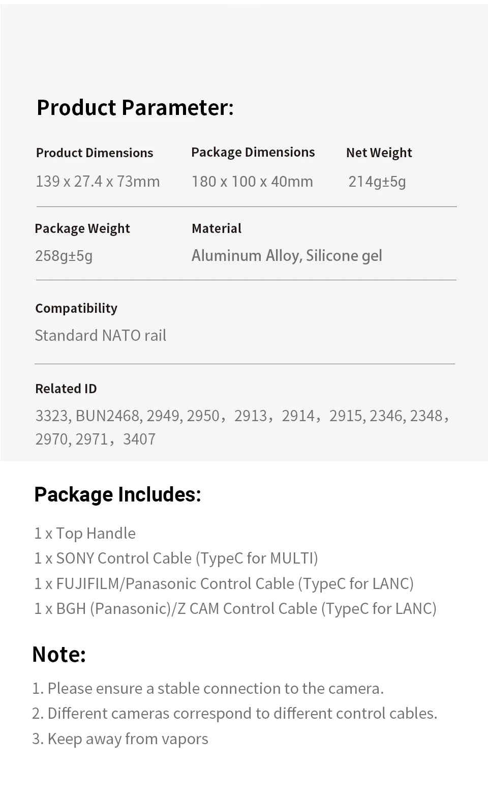 SmallRig Top Handle 3322