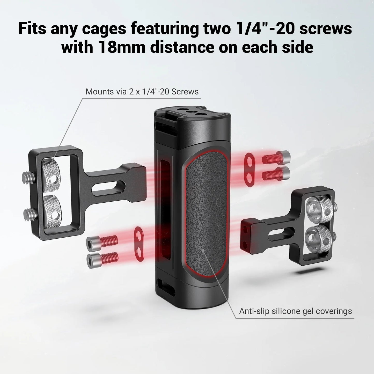 SmallRig Mini Camera Side Handle Handgrip with Two 1/4”-20 Screws Mount for Mirrorless/ Digital Camera DSLR Camera 2916