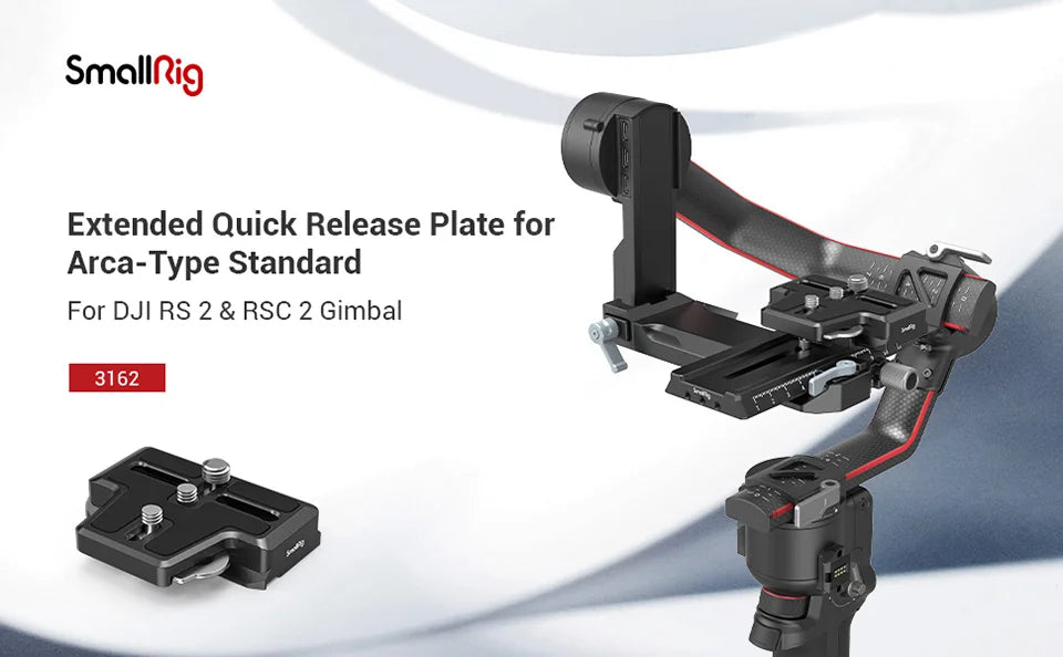 SmallRig Extended Arca-Type Quick Release Plate for DJI RS 2 and RSC 2 Gimbal for RS 2 / RSC 2 / RS 3 / RS 3 Pro 3162/2851
