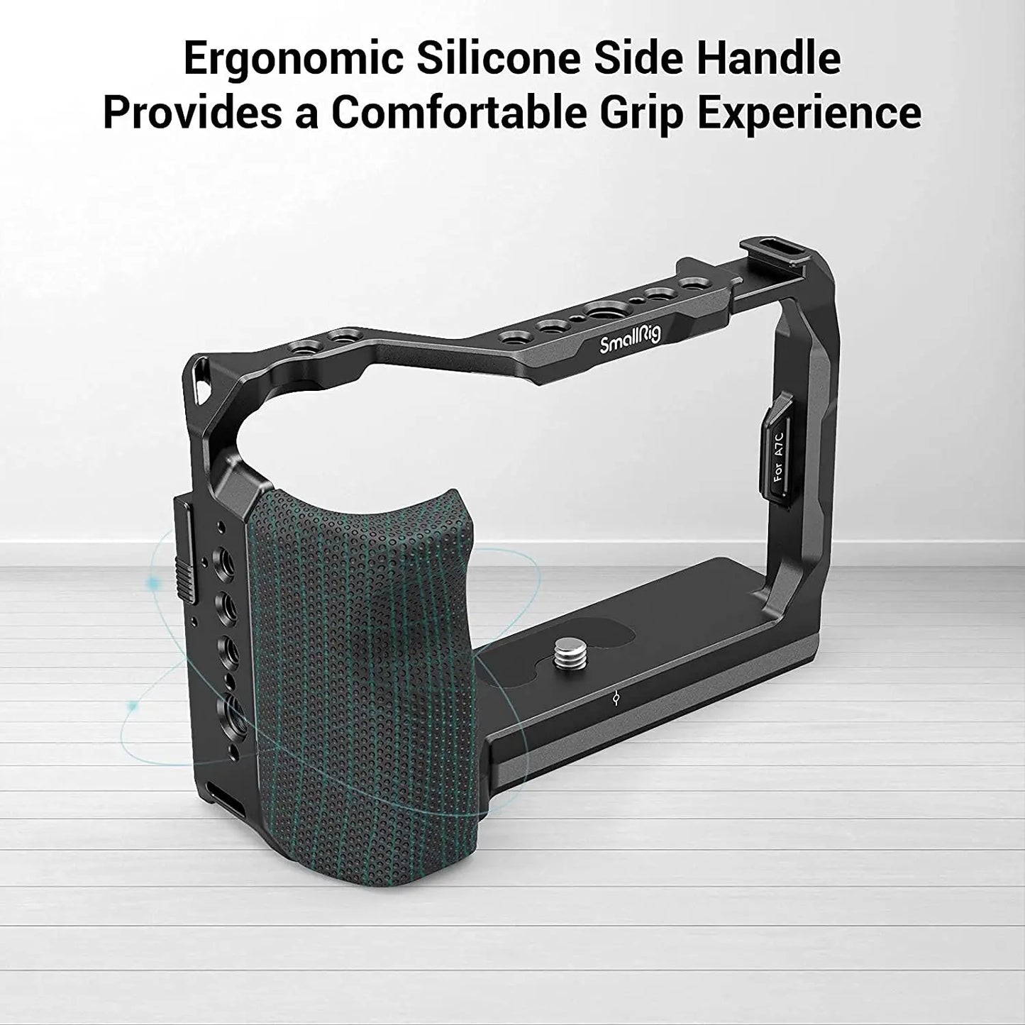 SmallRig Camera Cage with silicone Side Handle grip rig for Sony A7C 3212