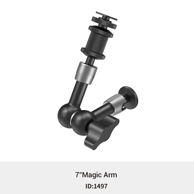 SmallRig Camera 5.5 inches Articulating Arm EVF Mount Microphone Mount Universal 1/4" to 1/4" Aluminum Magic Arm Camera 2065