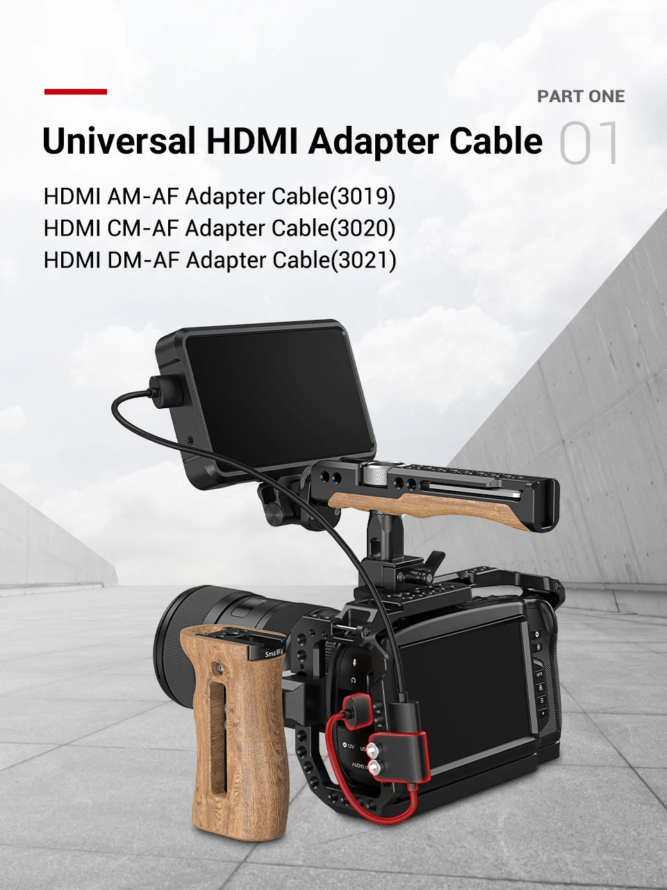 SmallRig Ultra Slim 4K Adapter Cable A to A/C to A /D TO A for BMPCC 4K & 6K/for Sony A7SIII/for Panasonic 3019/3020/3021