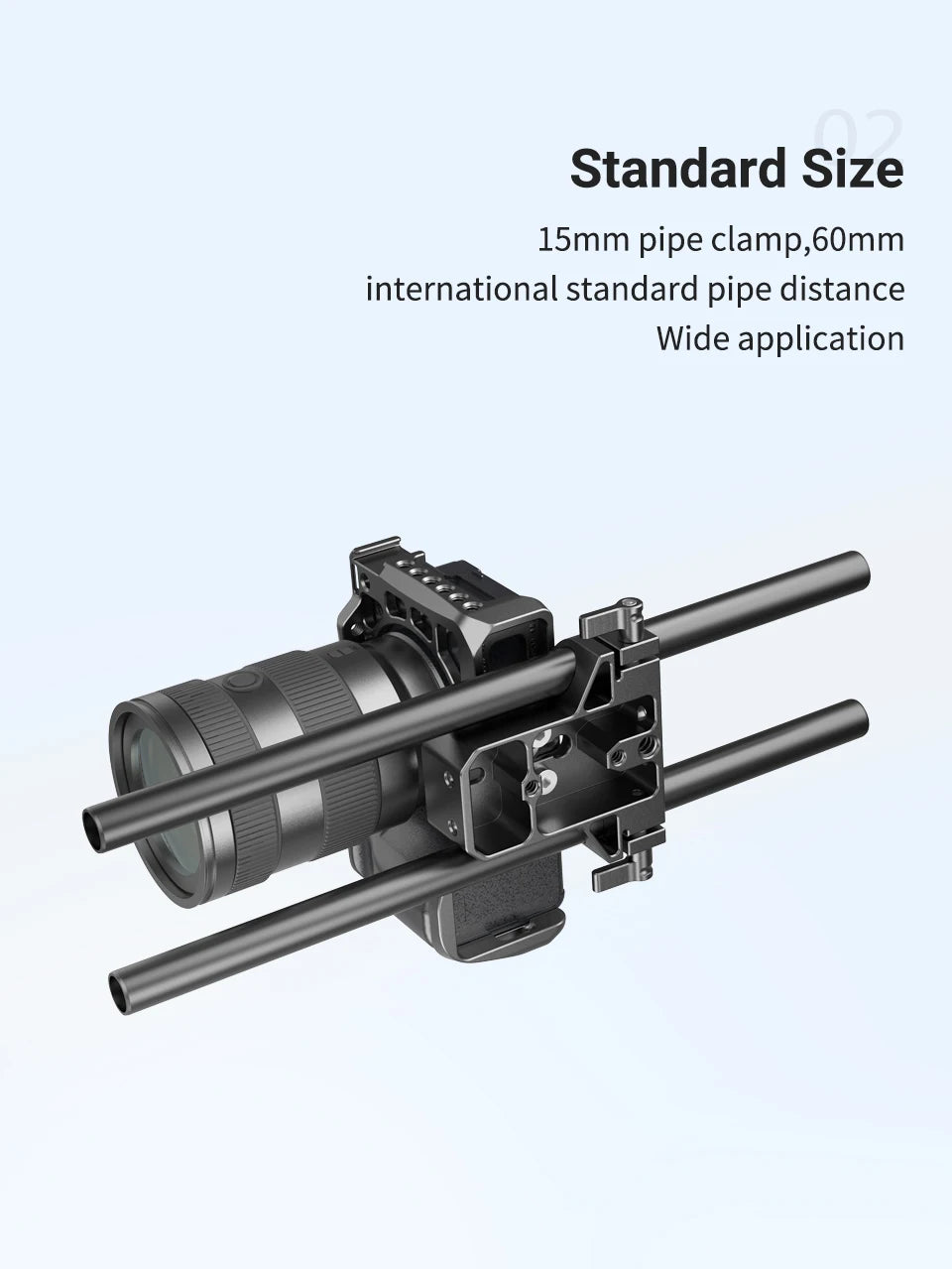 SmallRig Universal Camera Base Plate with 15mm Rod Rail Clamp for Sony A6500/A6600 for Panasonic GH5 For Sony Camera Cage