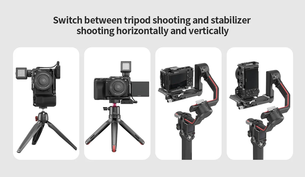 SmallRig for Sony ZVE10 Camera Cage with Silicone Cage handle Built-in Arca quick release plate Cage Rig Kit for Sony ZVE10 3538
