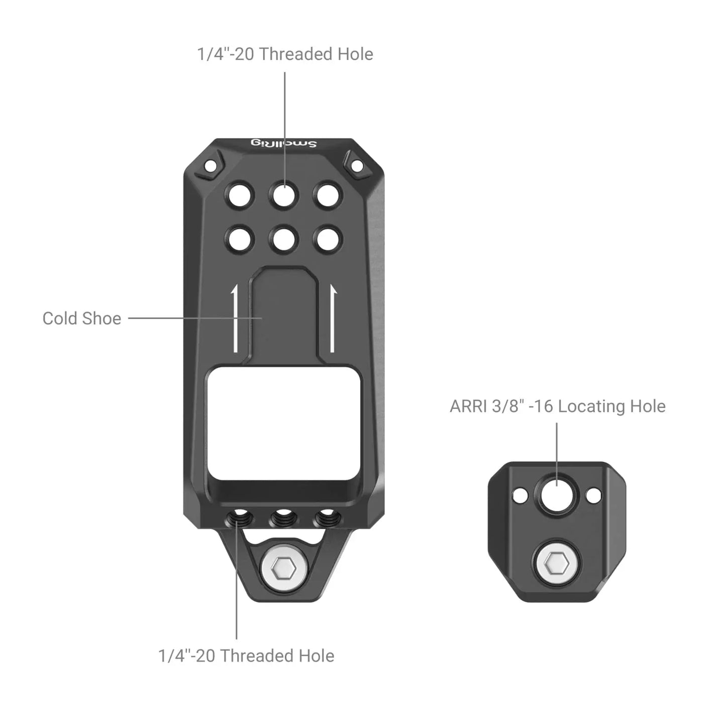 SmallRig Top Plate for Sony FX30 / FX3 XLR Unit to Protect for Sony FX3 XLR Handle with 1/4'' Threaded Holes Cold Shoe MD3990