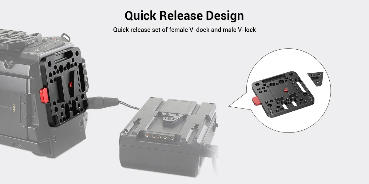SmallRig V Mount Battery Plate, V-Lock Assembly Kit, Female V-Dock Male V-Lock Quick Release Plate – 1846C