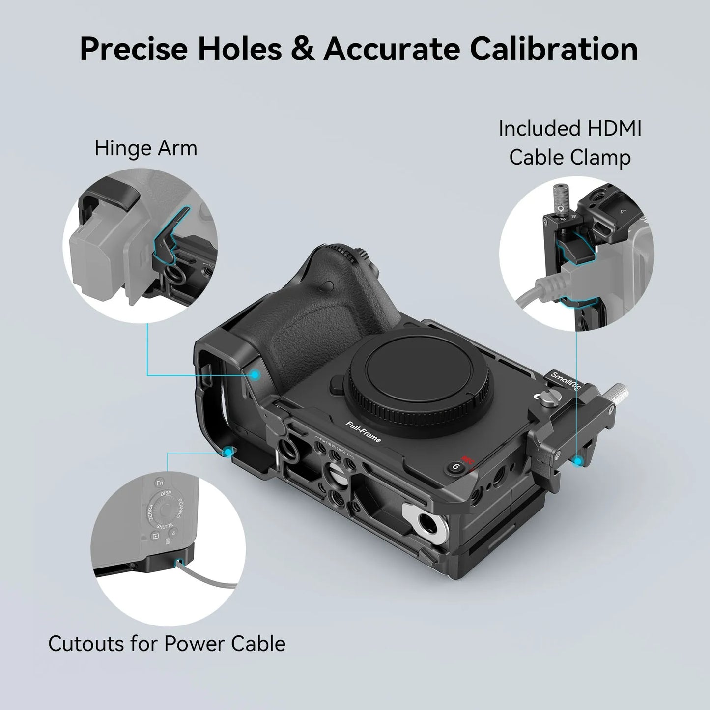 SmallRig Cage for Sony FX30 FX3, with Nato Rail Cable Clamp Cold Shoe, FX30 Camera Cage Compatible with Original XLR Handle-4183