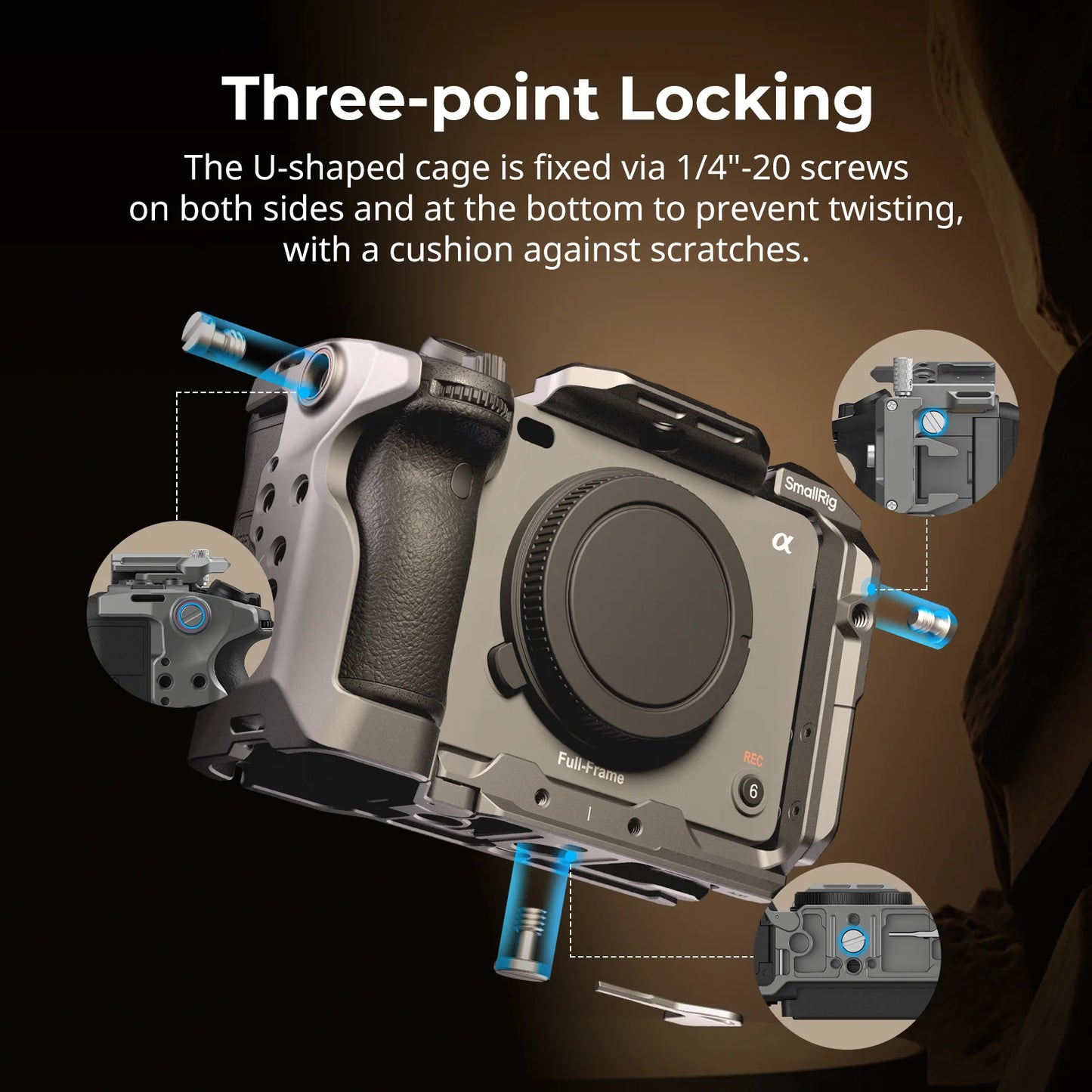 SmallRig FX3 / FX30 Cage, HawkLock Quick Release Cage Kit for Sony FX3 / FX30 with Cable Clamp Multiple Mounting Points 4770