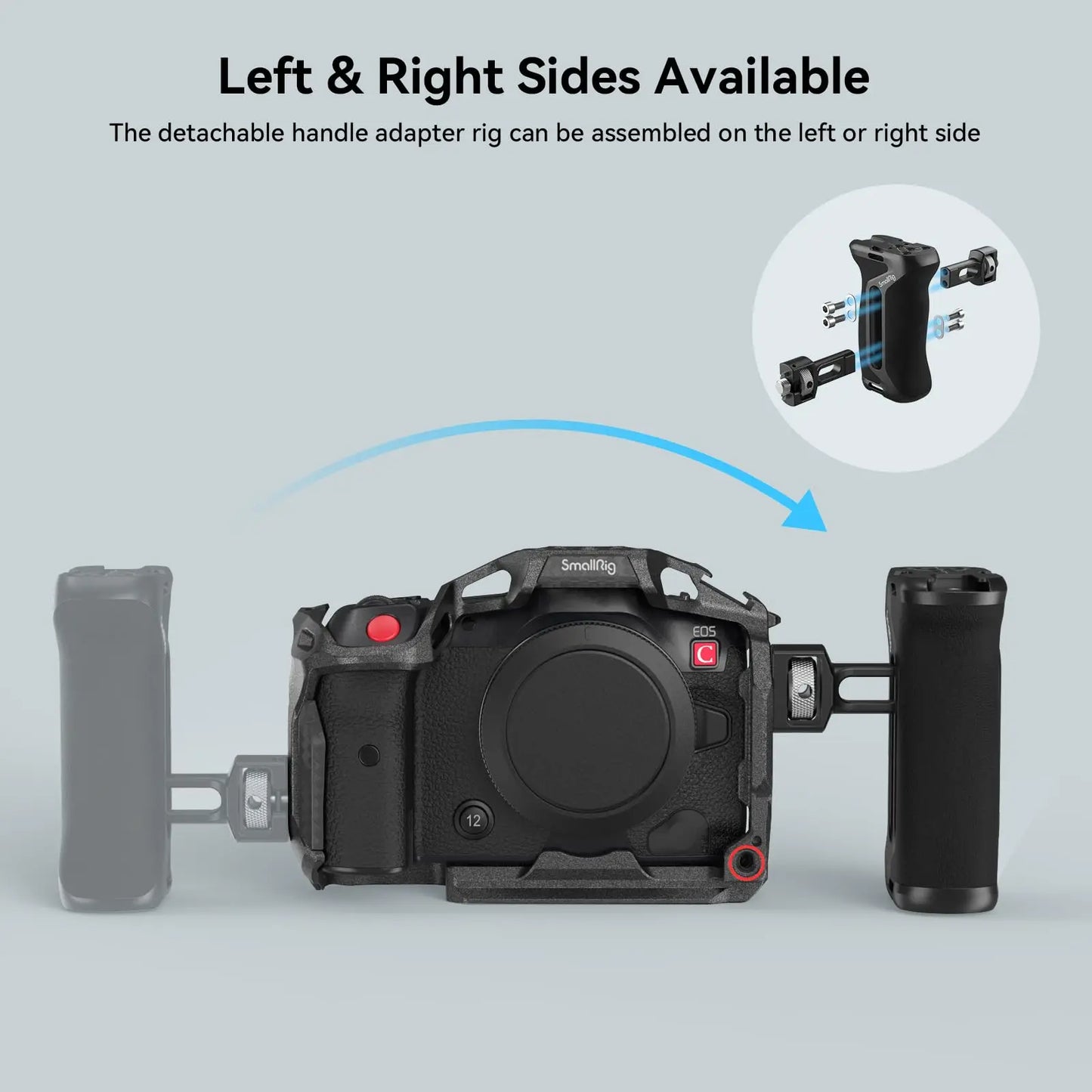 SmallRig Adjustable Side Handle with Two-in-One Locating Screw for Cages and Plate with ARRI 3/8"-16 or 1/4"-20 Holes Left/Right