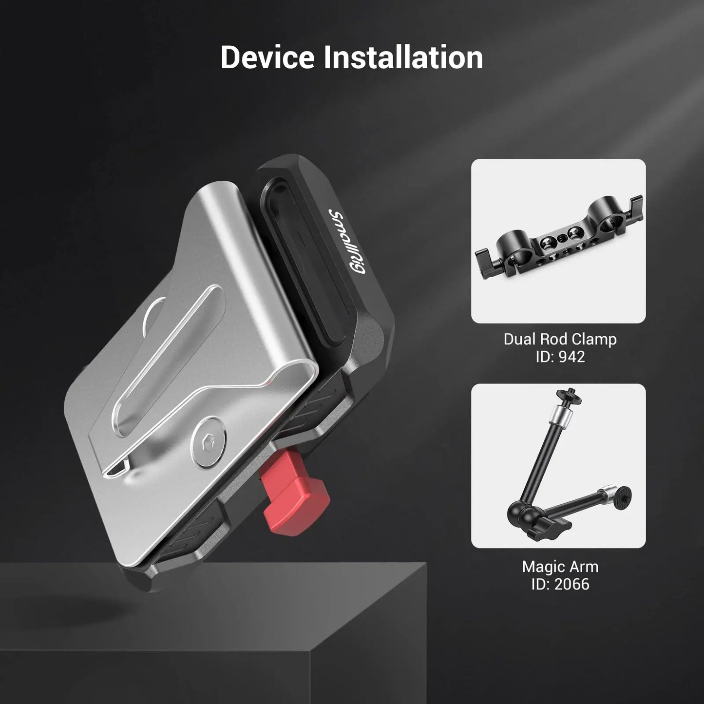 SmallRig Universal Mini V Mount Battery Plate with Belt Clip For A7S3 and other camera V mount batteries 2990