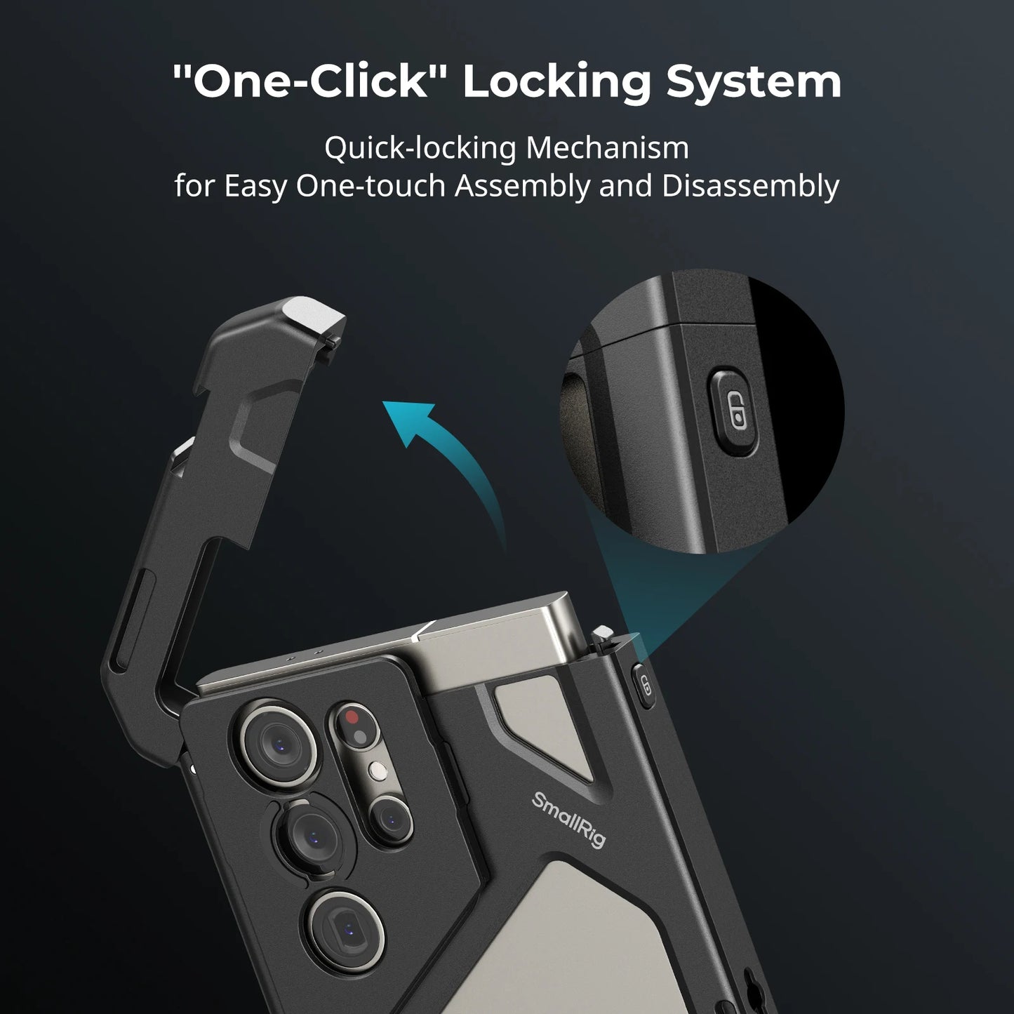 SmallRig Phone Cage for Samsung Galaxy S24 Ultra , HawkLock Quick Release System Cage Kit,with Magnetic Filter Attachment 4601