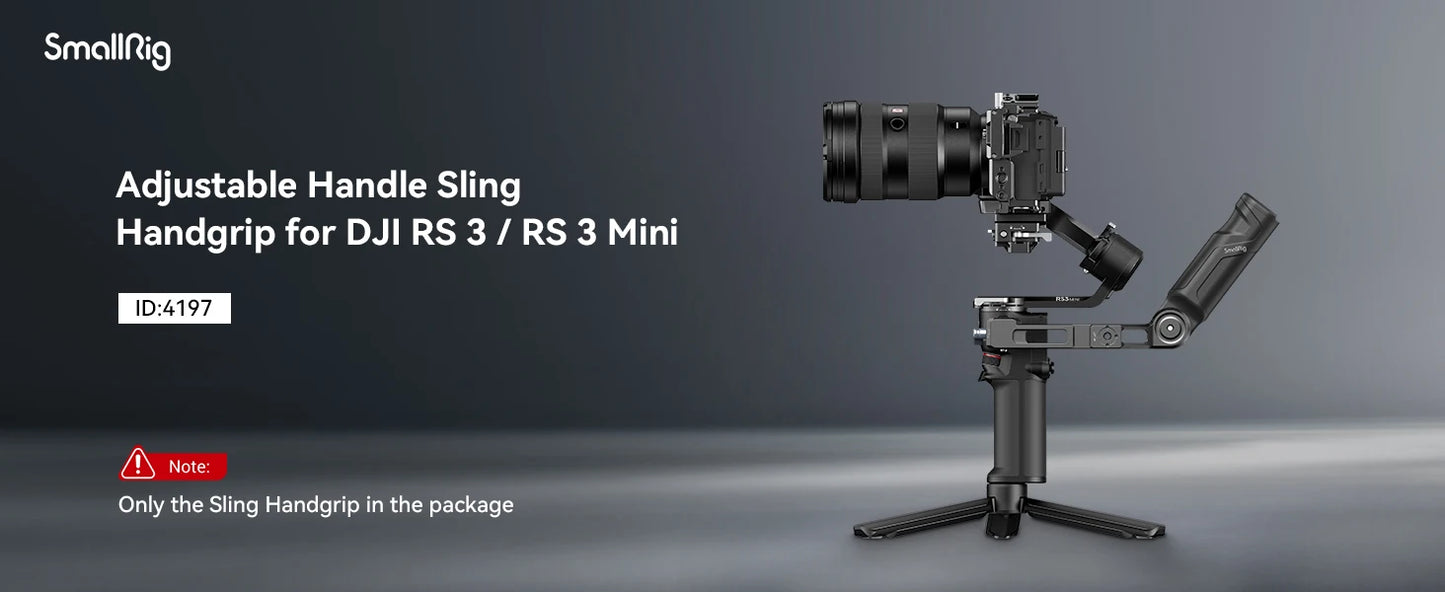 SmallRig RS 4 Mini Adjustable Handle Sling Handgrip for DJI RS 3 Mini / RS 4 Mini Gimbal Handheld Stabilizer,with NATO Clamp