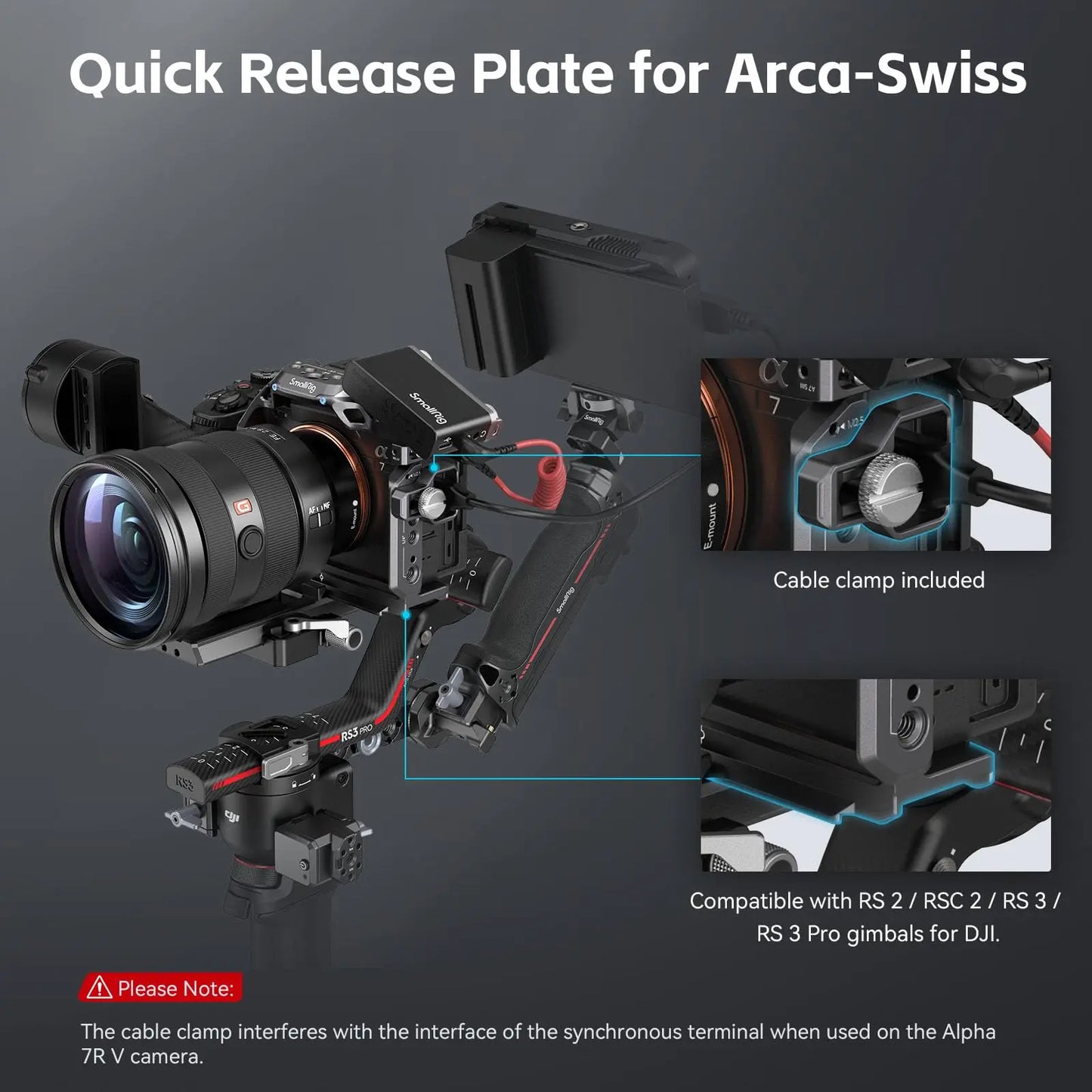 SmallRig A7R V/A7 IV /A7S 3 Cage for Sony Alpha 7R V/ Alpha 7 IV/Alpha 7S III "Rhinoceros" Cage Kit with Cable Clamp - 4308