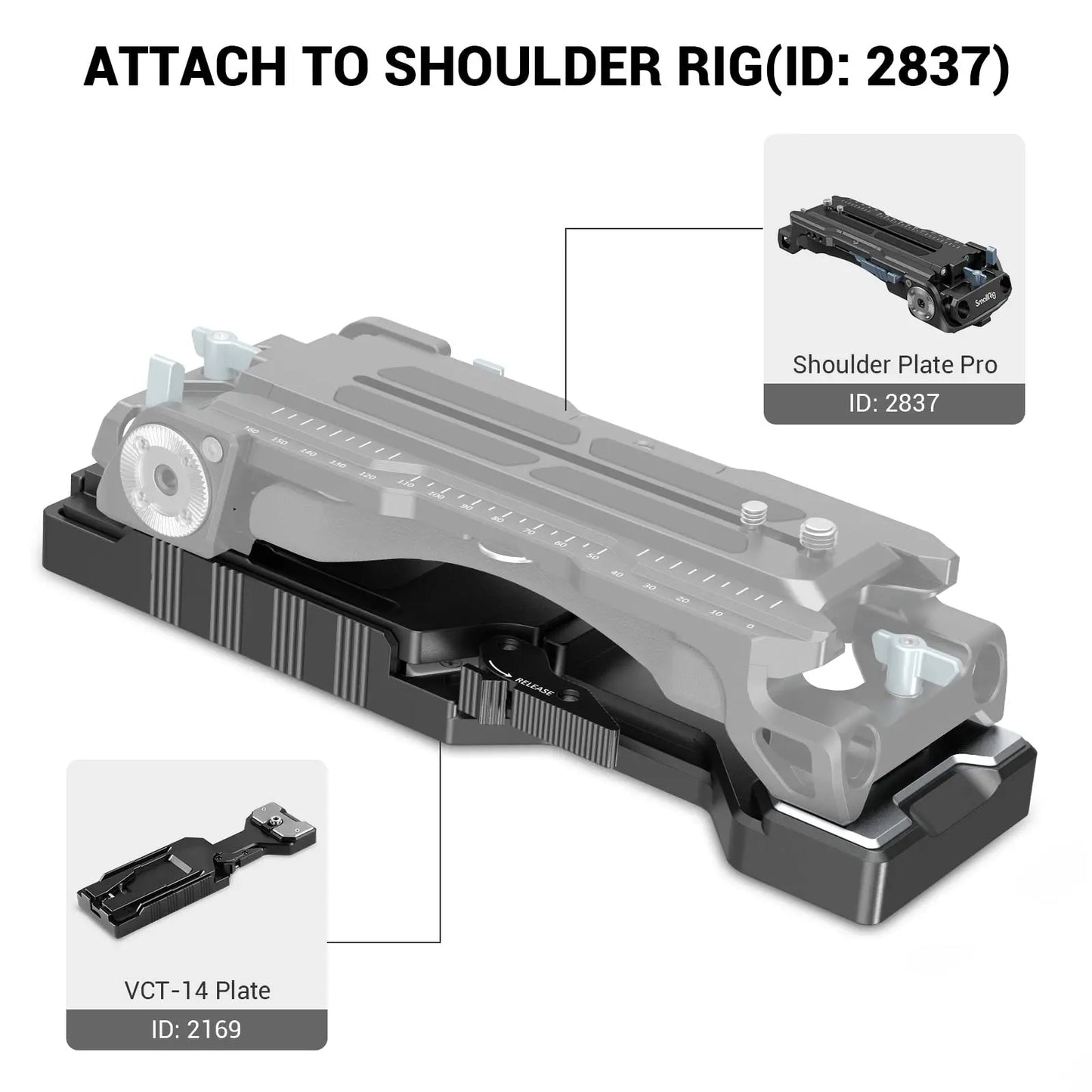 Smallrig VCT-14 Quick Release Tripod Plate With 1/4 3/8 Thread Holes for Camera Camcorder 2169