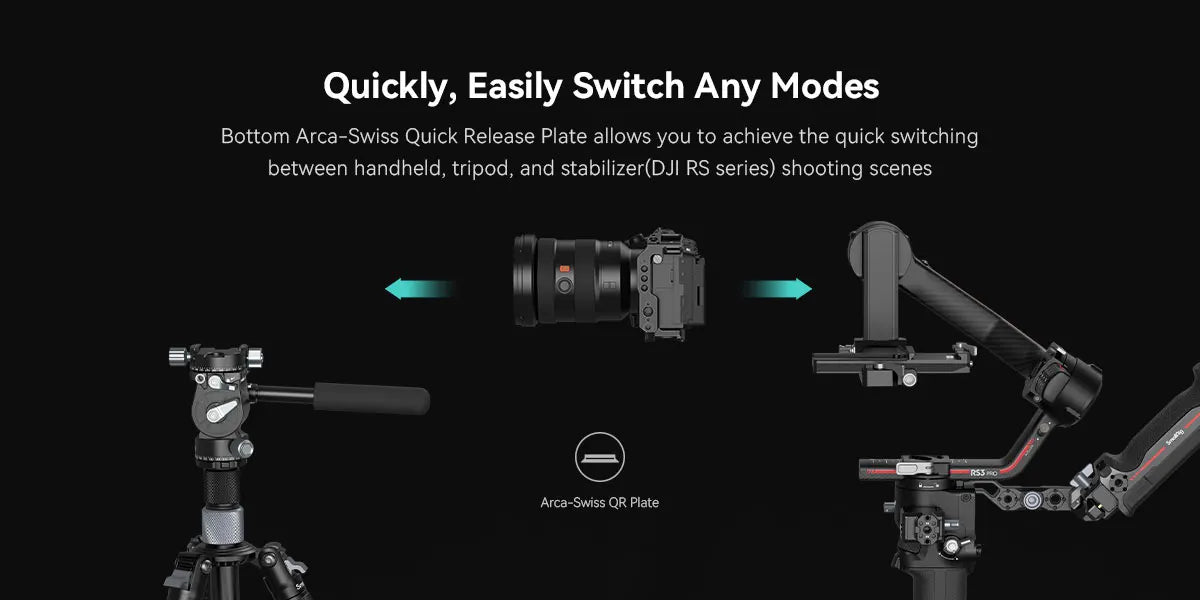 SmallRig Handheld Cage for Sony FX30 / FX3 ,Cage Kit with Hand Strap, With Quick Release Plate,With Cold Shoe Mounts, NATO Rails