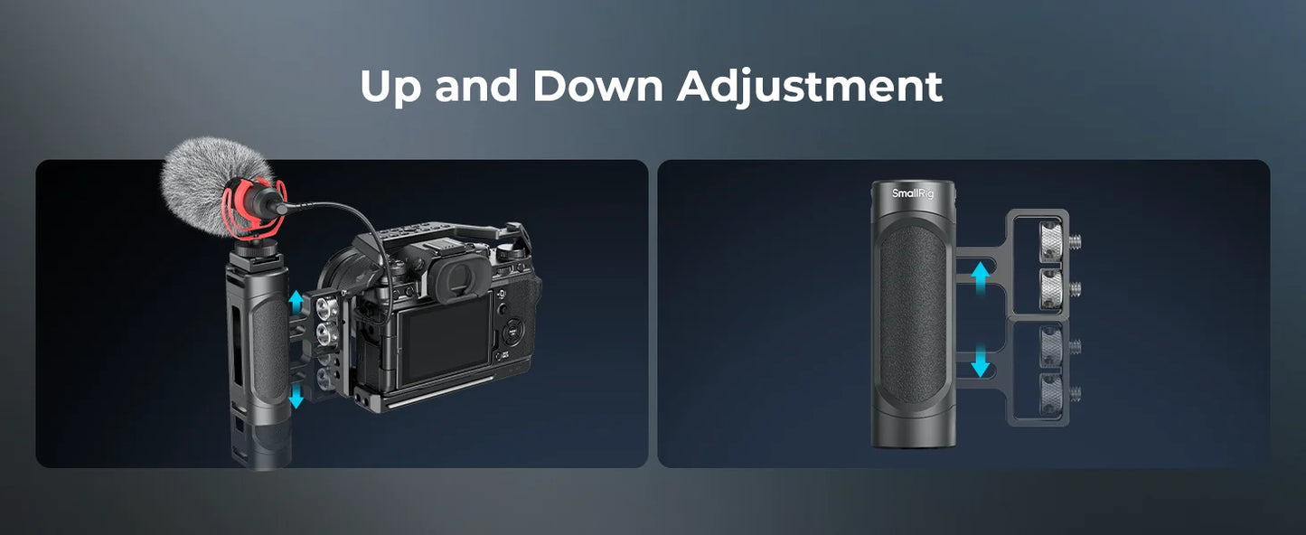 SmallRig mini Side Handle Kit with One Handle and Two Handle Adapters, One Cold Shoe for Sony for Canon for FUJIFILM Camera