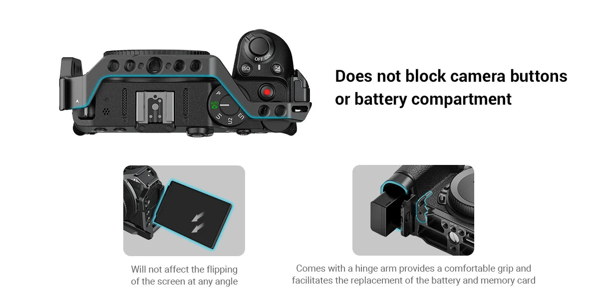 SmallRig Z 30 Cage for Nikon Z 30,Aluminum Alloy Cage with Cold Shoe Mount for Microphone and LED Light for Vlogging 3858
