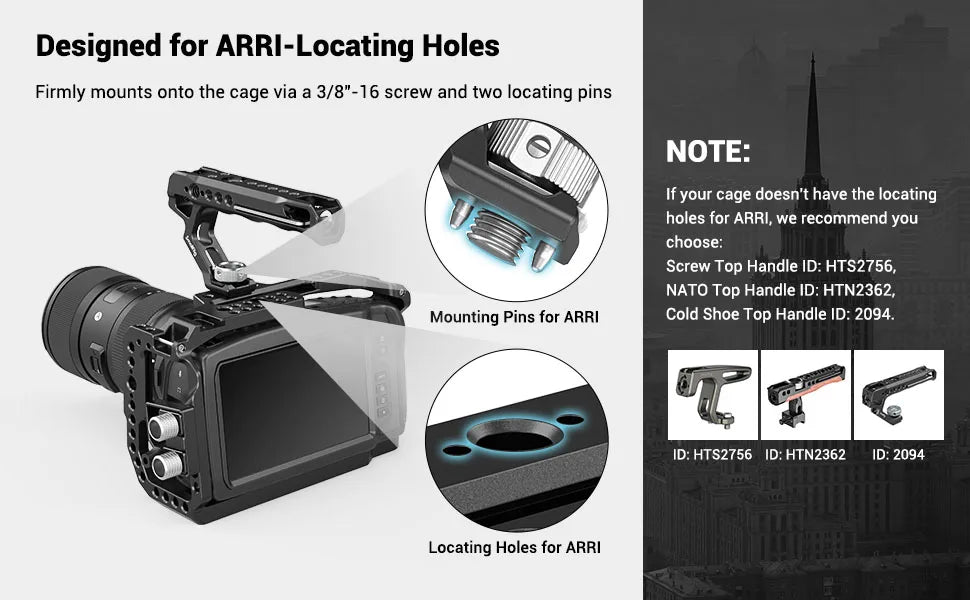 SmallRig Quick Release Camera ARRI Handle Grip Can Use W/ SmallRig Z6 L Plate w/ ARRI Locating Hole DIY Camera Stabilizer 2165C