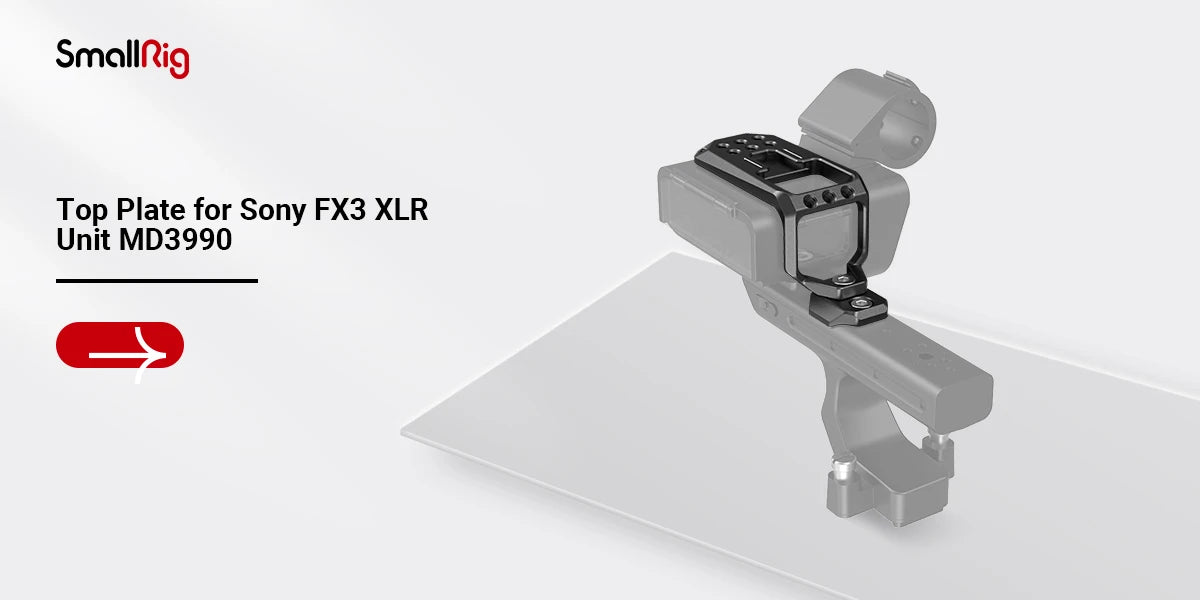 SmallRig Top Plate for Sony FX30 / FX3 XLR Unit to Protect for Sony FX3 XLR Handle with 1/4'' Threaded Holes Cold Shoe MD3990