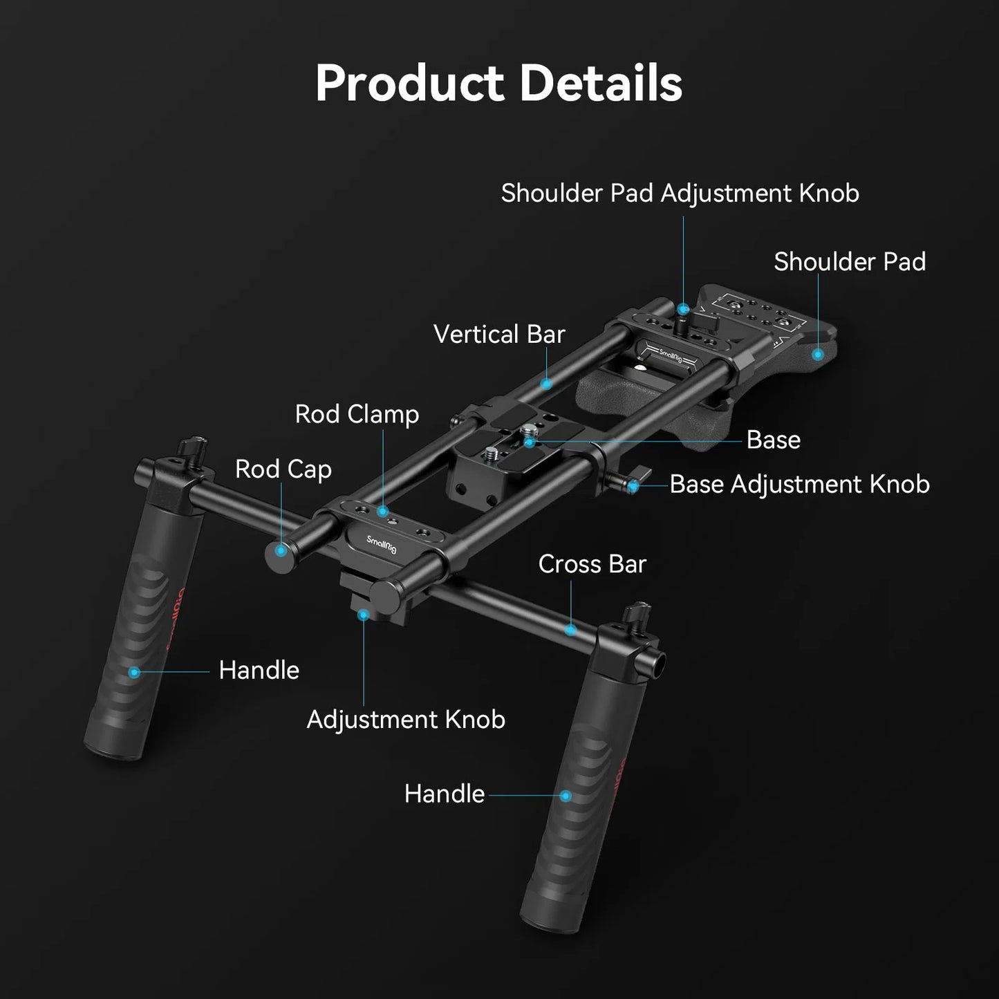 SmallRig Universal Shoulder Platform Kit Camera Shoulder Rig 15mm Rod Support System Camera for DSLR Camcorder 2896C