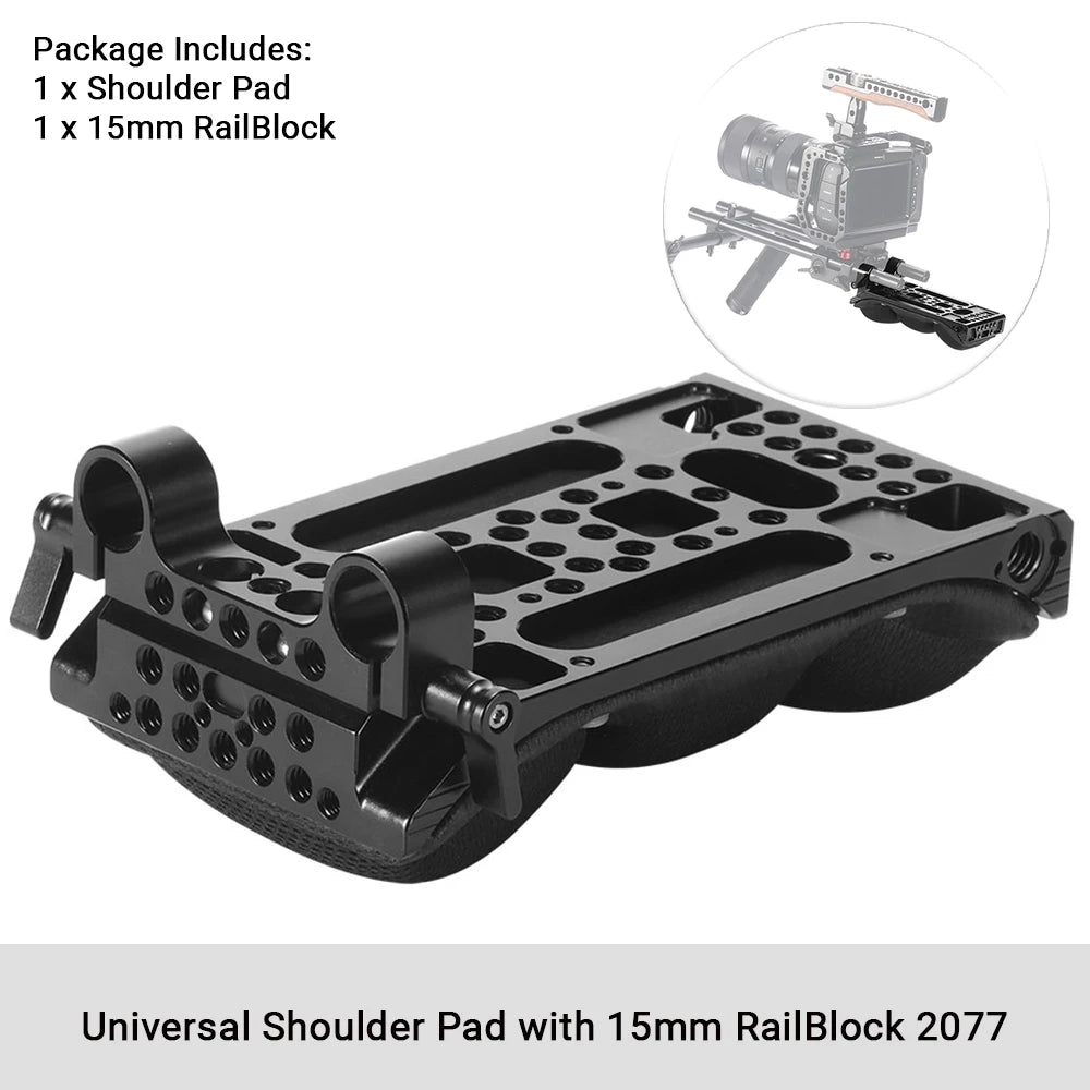 SmallRig Universal Shoulder Platform Kit Camera Shoulder Rig 15mm Rod Support System Camera for DSLR Camcorder 2896C