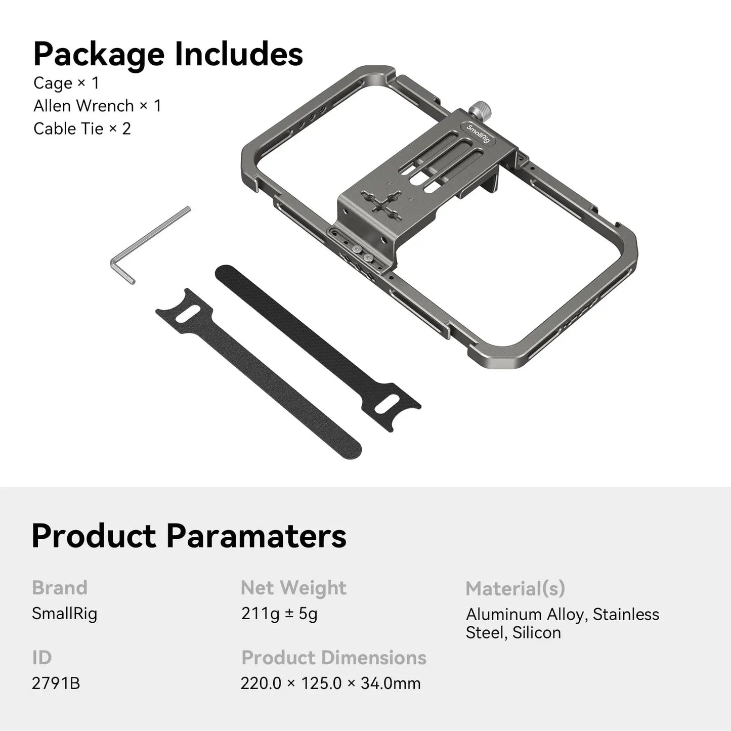 SmallRig Universal Mobile Phone Cage Smartphone Video Rig Filmmaking Vlogging Case