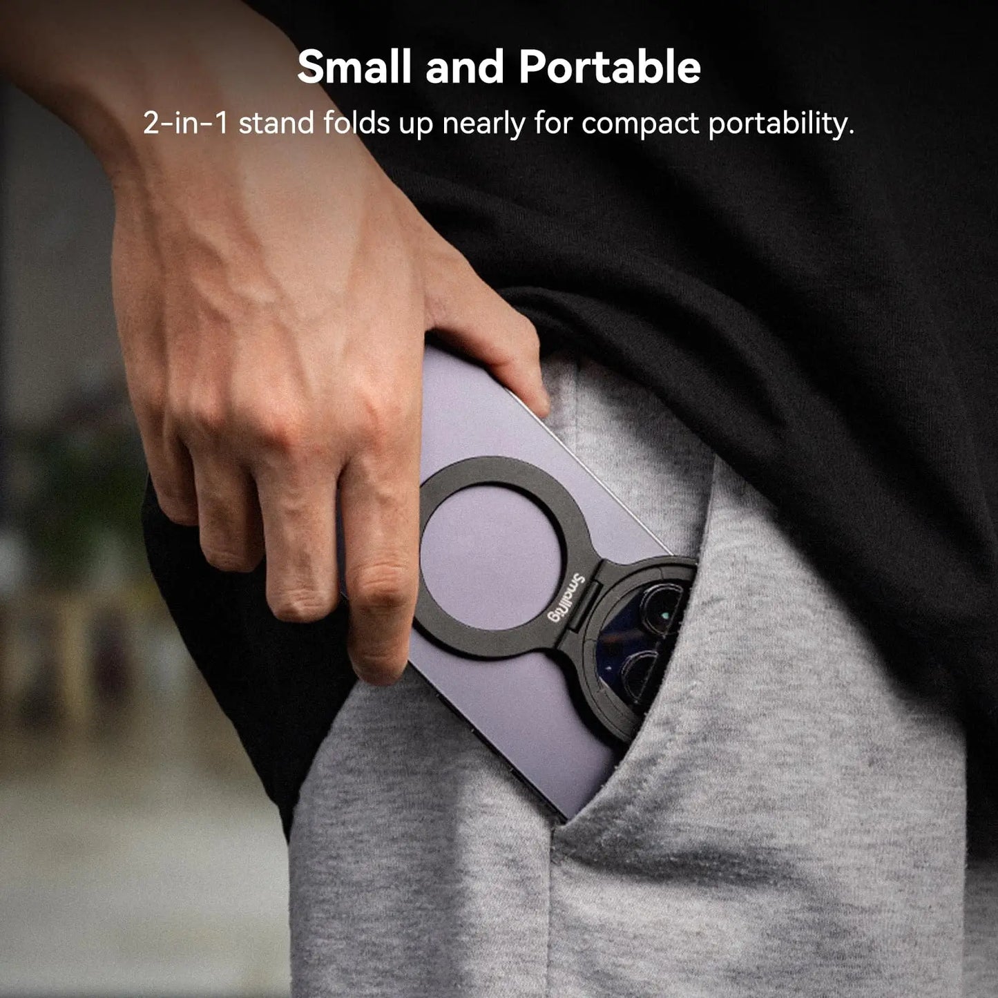 SmallRig 2-in-1 52mm Magnetic Filter Adapter Ring / Phone Stand for iPhone, Foldable Compact and Portable 4219