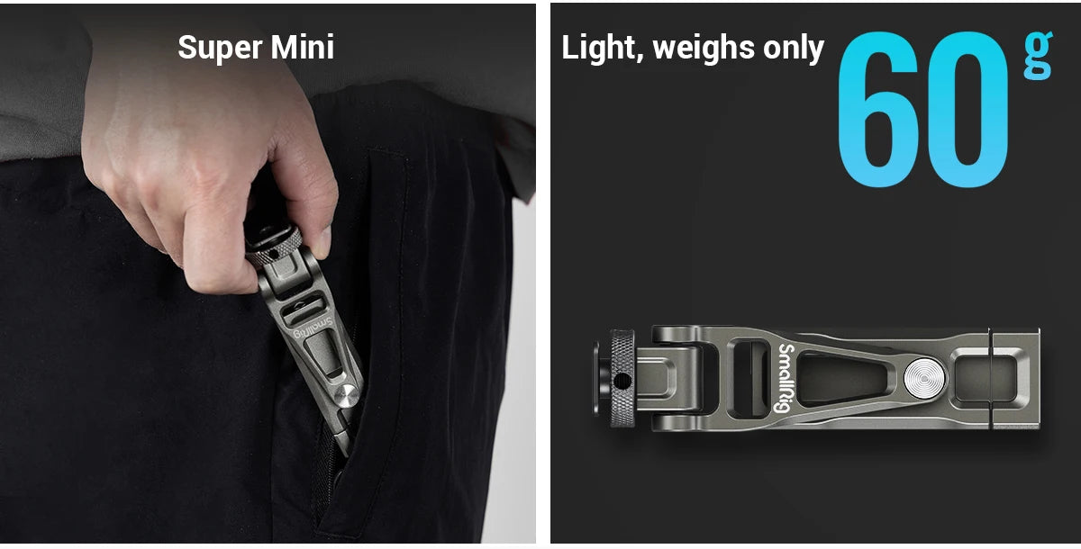 SmallRig Multifunctional Universal Metal Smartphone Holder with Cold Shoe Mount and 1/4"-20 Threaded Holes Portable 3559