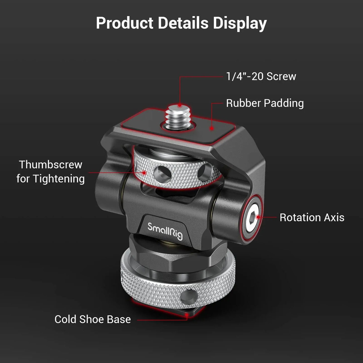 SmallRig Swivel and Tilt Adjustable Monitor Mount with Cold Shoe Mount
