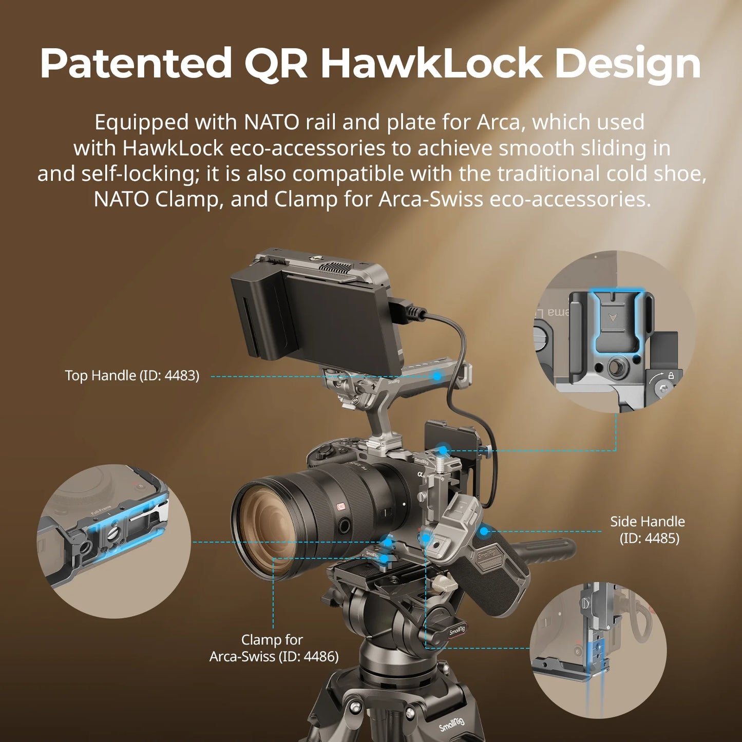 SmallRig FX3 / FX30 Cage,HawkLock Quick Release Cage Kit for Sony FX3 / FX30 with Cable Clamp Multiple Mounting Points 4770