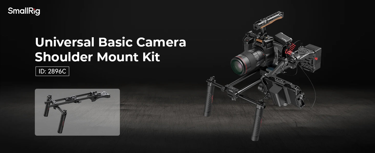 SmallRig Universal Shoulder Platform Kit Camera Shoulder Rig 15mm Rod Support System Camera for DSLR Camcorder 2896C