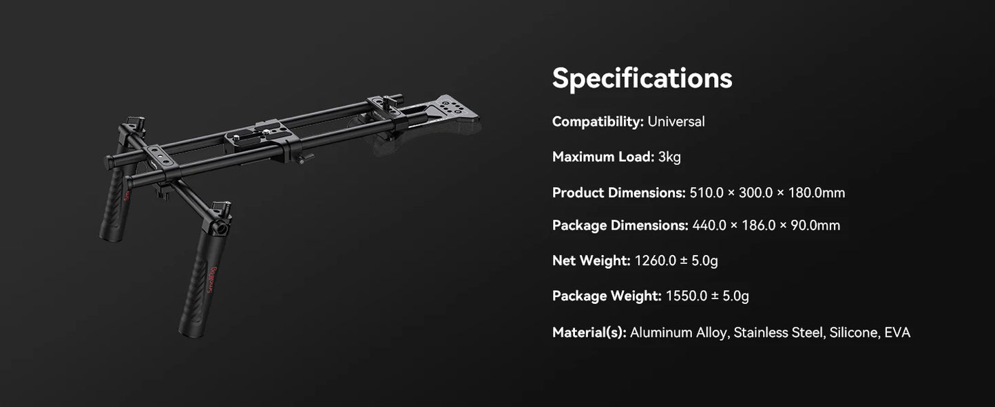 SmallRig Universal Shoulder Platform Kit Camera Shoulder Rig 15mm Rod Support System Camera for DSLR Camcorder 2896C