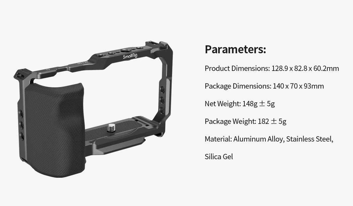 SmallRig for Sony ZVE10 Camera Cage with Silicone Cage handle Built-in Arca quick release plate Cage Rig Kit for Sony ZVE10 3538