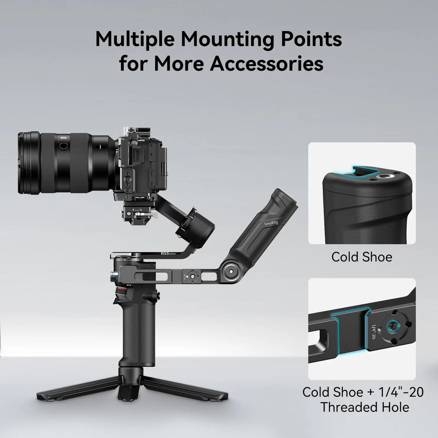 SmallRig RS 4 Mini Adjustable Handle Sling Handgrip for DJI RS 3 Mini / RS 4 Mini Gimbal Handheld Stabilizer,with NATO Clamp