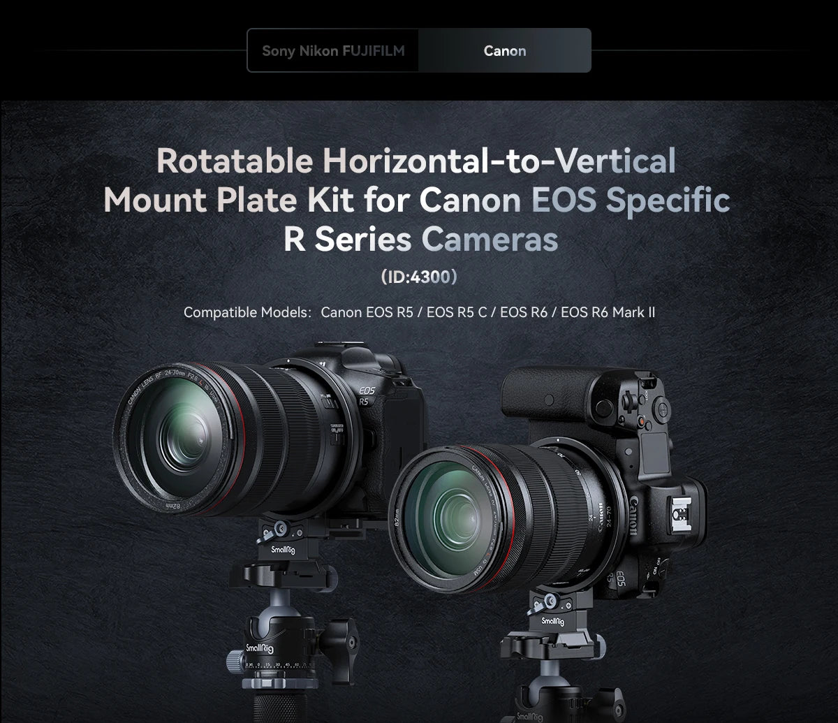 SmallRig Rotatable Plate Kit for Canon EOS R5 / R5C / R6 / R6 Mark II
