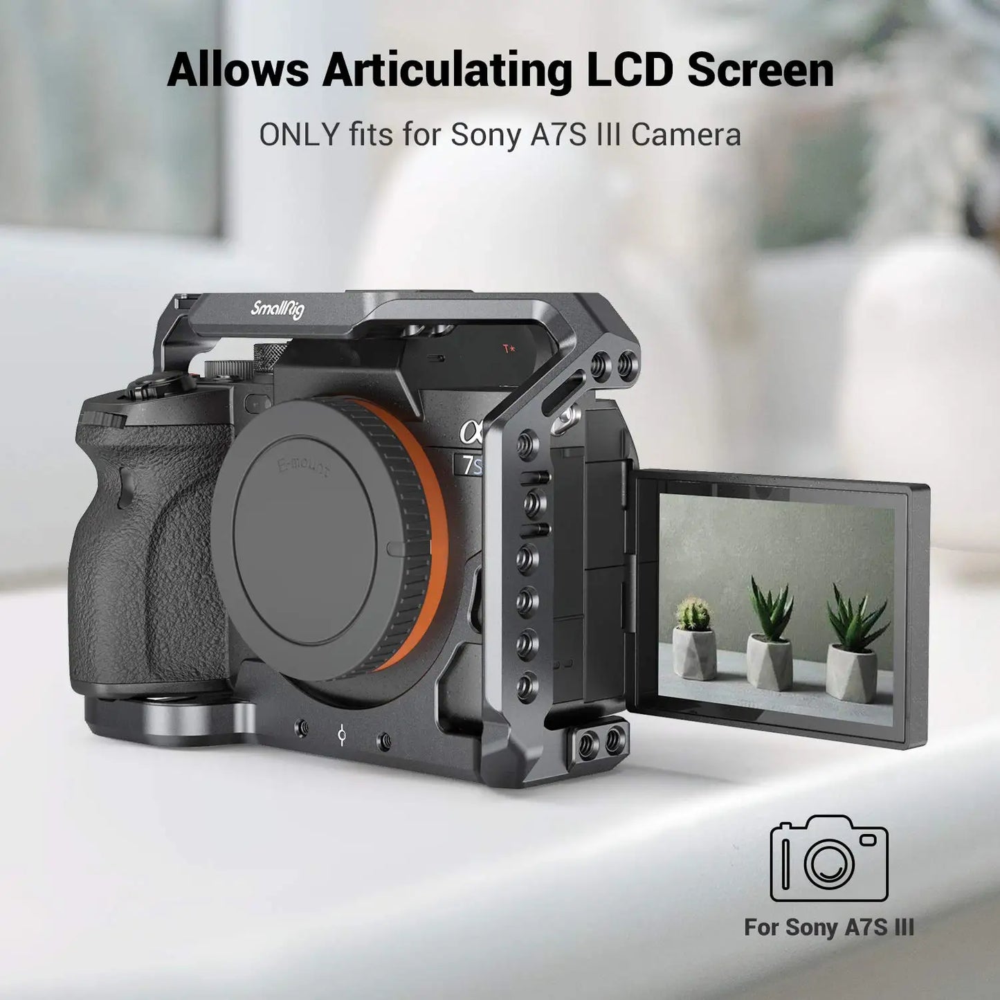 SMALLRIG Camera Cage Only for Sony Alpha 7S III / A7S III / A7SIII / A7S3 Formfitting Full Cage with 1/4"-20 & 3/8"-16 Threads