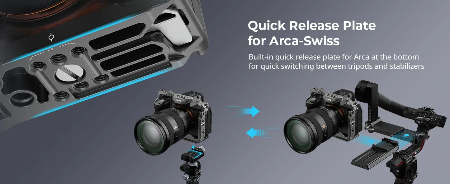SmallRig HawkLock Quick Release Cage for Sony Alpha 7R V / Alpha 7 IV / Alpha 7S III / Alpha 1 / Alpha 7R IV 4481
