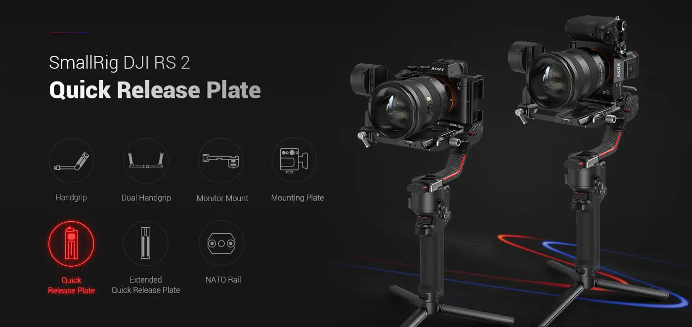SmallRig Quick Release Plate for DJI RS 2/ RSC 2 / RS 3 / RS 3 Pro / RS 4 / RS 4 Pro Gimbal with Arca-Swiss Perfectly Match 3061
